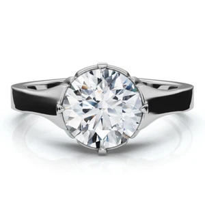 Men's 1 1/2Ct Round Diamond Signet Ring 14k Gold or Platinum Lab Grown - Picture 1 of 8