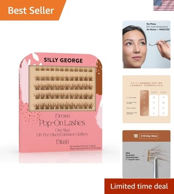 Brown Pop-On Lashes - Handmade Extensions - 60 Clusters - Image 1 of 4