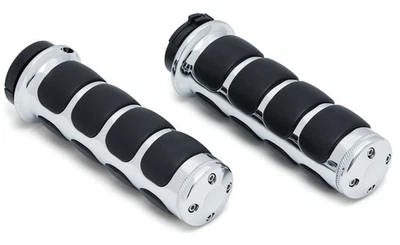 Empuñaduras de manillar Kuryakyn ISO cromadas/negras estilo cable (6205) Foto 1 de 4