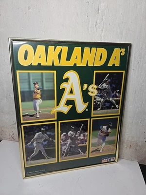 Póster del equipo de los Atléticos de Oakland 16 x 20 de la década de 1990 MLB béisbol Starline marco dorado  Foto 1 de 4