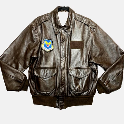 VINTAGE AVIREX A-2 Jacket Mens 44L  Army Bomber Flight Leather Type Lined  - Image 1 of 4