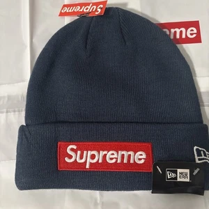 Supreme Box Logo Beanie Blue Red New Era Hat Cap World Famous Streetwear FW24 - Picture 1 of 3