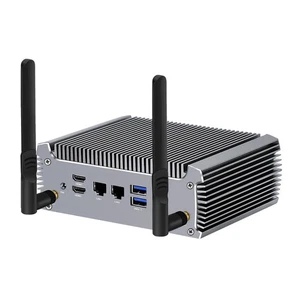 Fanless Mini PC AMD Ryzen 7 5825U 8 Core 16 Threads Barebone PC 2 LANs Desktop - Picture 1 of 14