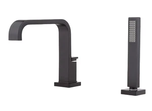Signature Hardware - Rigi Roman Tub Faucet With Hand Shower - Matte Black - Picture 1 of 2