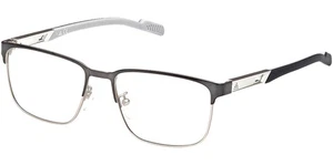 Adidas Men's Shiny Gunmetal Browline Rectangle Eyeglass Frames - SP5045 008 52 - Picture 1 of 4