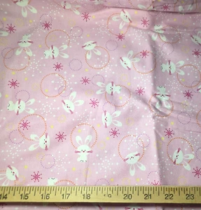 Baum Textiles Bunny Pink Flannel Craft Fabric 35 inches NEW - Picture 1 of 2