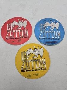 LED ZEPPELIN 1977 U.S. Tour Backstage Pass Original 3er Set Blau Rot Gelb - Bild 1 von 2