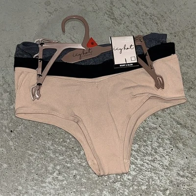 Lingerie feminina icy hot pacote com 3 tanga sem costura corte em V tamanho médio nova - Imagem 1 de 2