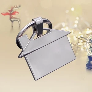 House Design Key Metal Keyring Gift Charm Purse Bag Pendant - Foto 1 di 11