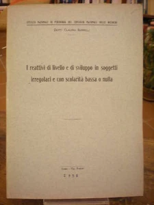 REATTIVI DI LIVELLO E SVILUPPO IN SOGGETTI IRREGOLARI - Picture 1 of 1