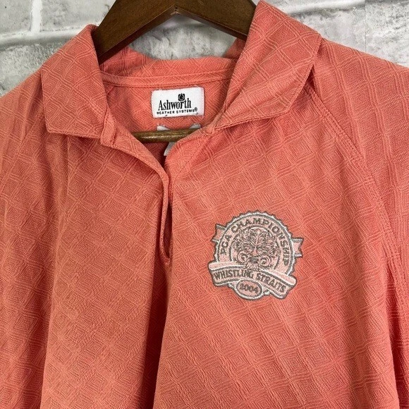 Ashworth x PGA Championship Whistling Straits Peach Argyle Golf Polo Womens XL - Image 1 of 4