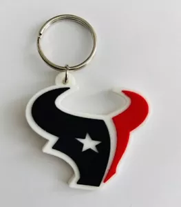 HOUSTON TEXANS NFL KEYCHAIN FOOTBALL TEAM DECAL LOGO PVC SUPER BOWL KEY MVP - Picture 1 of 1