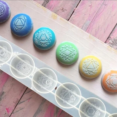 DIY Silikonform Chakra Symbole Gießform für Deko, Duftsteine, Meditationshilfe - Bild 1 von 4