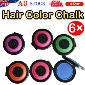 6 Color Hair Chalk DIY Temporary Bright Hair Color Chalk Comb Sets for Women AUS - Picture 1 of 8