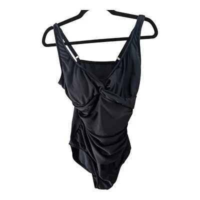 MAXINE Of Hollywood Frente Torcido Negro Talla 12 Una Pieza Frente Acanalado Foto 1 de 4