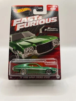 Hot Wheels '72 Ford Gran Torino Sport Green 2023 HW Fast&Furious 4/10 Malaysia - Image 1 of 2