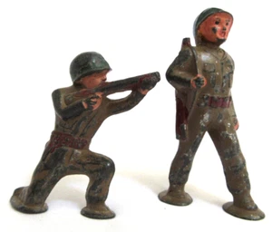Barclay Manoil Soldier Shooting & Soldier Walking Cast Lead Figure GUC - Picture 1 of 8