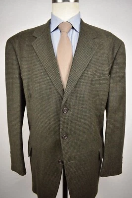 1995-2004 Tommy Hilfiger Green/Brown Check Wool Three Button Sport Coat Sz: 46R - Image 1 of 4