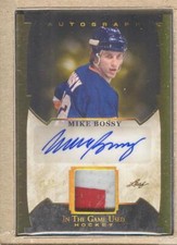 Mike Bossy GUA-MB1 2022-23 Leaf In The Game Used Jersey Auto Relic Gold 1/1