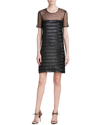 Burberry London abito da donna nero paillettes impreziosito