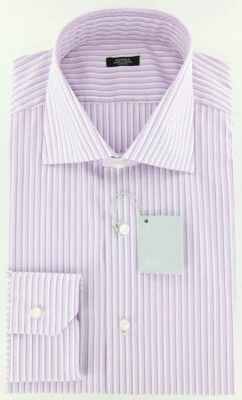 Camisa Barba Napoli Lavanda Púrpura Rayas - Calce Extra Ajustado - 17.5/44 Foto 1 de 4