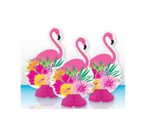 Flamingo Honeycomb Table Decorations 3pk 20cm - Flamingo Party Supplies - Picture 1 of 2