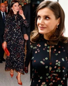 Vestido Massimo Dutti (Grupo Zara) Estampado Confeti Negro Línea A Real EU 40 US8 - Imagen 1 de 17