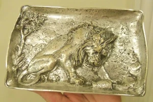Fine Silver Plated Bronze Gorham Lion Tray for Smoking Cigar - Picture 1 of 12