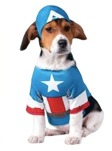 Rubies Captain America Dog Pet Costume Size Small Marvel Comics Avengers New - Picture 1 of 3