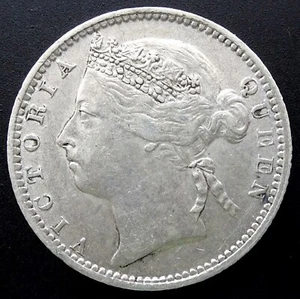 1898 Straits Settlements: 10 Cents, Queen Victoria, .800 Silver, 2.71g, KM#11 - Picture 1 of 2