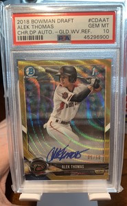 Alek Thomas 2018 1st Bowman Chrome Gold  Auto /50 PSA 10!! DBacks CF Star! POP 6