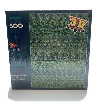 Go For The Green 3D 500 Piece Jigsaw Puzzle 1994 NIB SEALED Springbok HALLMARK - Image 1 of 3