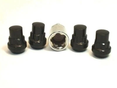 4 Pc BLACK  FORD THUNDERBIRD LOCKING LUG NUTS CUSTOM WHEEL LOCKS 1/2" # 20405BK - Image 1 of 3