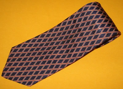 ROBERT TALBOTT 美国制造蓝色/米色交叉条纹领带-设计师领带。 — 第 1/3 张图片