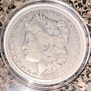1887-P Morgan Dollar 90% Silver Very Fine VF Details $1 Philadelphia - Picture 1 of 2