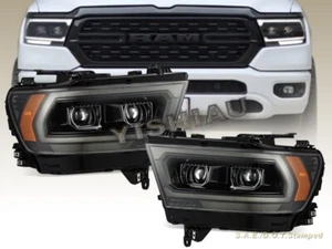 FIT FOR 2019-2024 DODGE RAM LED PROJECTOR HEADLIGHTS SEQUENTIAL DRL ALPHA BLACK - Bild 1 von 10