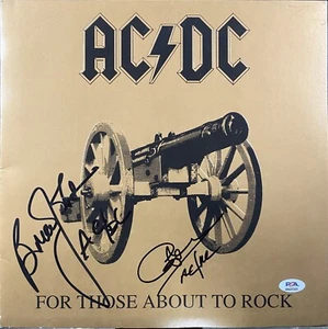 Brian Johnson & Cliff Williams signierte AC/DC "For Those About to Rock" LP - PSA - Bild 1 von 3