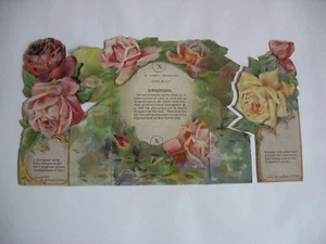 Early 1900s Paper ephemera ROSES photo frame die cut scrap Buffalo Currier 1902 - Picture 1 of 6
