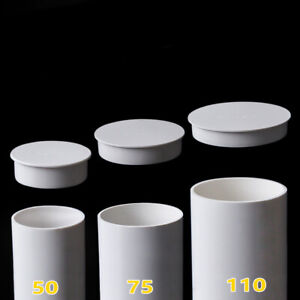 White PVC Blanking Plug Water Drain Pipe Fitting End Cap Stopper 50mm 75mm 110mm