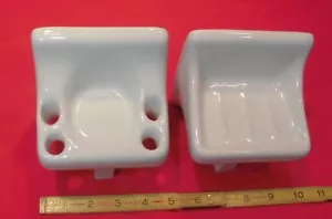 Hochglanz Brilliant Eisweiß Spüle Set... Keramik Seifenschale... Tasse + Zahnbürstenhalter - Bild 1 von 19