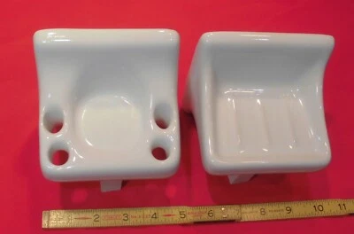 Juego de fregadero brillante blanco hielo... jabonera de cerámica... taza + soporte para cepillo de dientes Foto 1 de 4