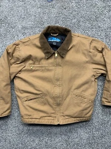 Tri-Mountain Pathfinder Workwear Detroit Style Brown Jacket Youth M10/12 Canvas - Picture 1 of 10