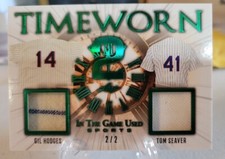 2022 LEAF IN THE GAME USED 2/2 TOM SEAVER GIL HODGES DUAL JERSEY EMERALD CARD