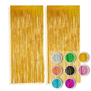 2x Cortina Lametta Brillo Fiesta Decoración Fiesta Carnaval Carnaval - Imagen 1 de 11