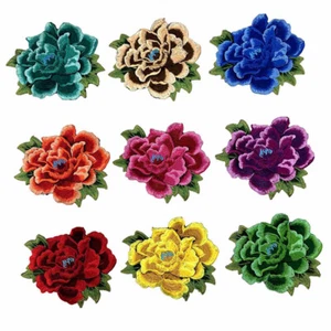 Rose Flower Patch Iron Sew On Embroidered Badge Cloth Embroidery Applique DIY - Picture 1 of 23