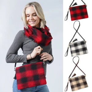 Anthropologie Style Fashion Designer Everyday Buffalo Check Clutch Crossbody Bag - Picture 1 of 13