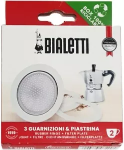 Bialetti Set di 3 Guarnizioni e 1 Portafiltro per Modello a 2 tazze - Imagen 1 de 2