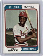 1974 Topps Lou Brock Baseball Card St. Louis Cardinals #60