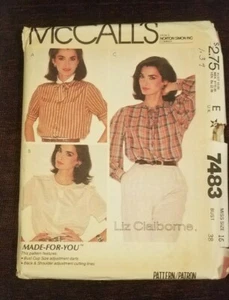 CAMISAS DE COLECCIÓN McCALL'S MISSES BLUSA PATRÓN SIN CORTAR - 7483 - Imagen 1 de 5