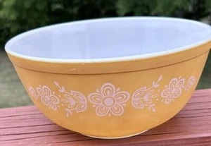 Vintage Pyrex # 403 Schmetterling Ernte Gold 2 1/2 QT verschachtelte Rührschüssel - Bild 1 von 10